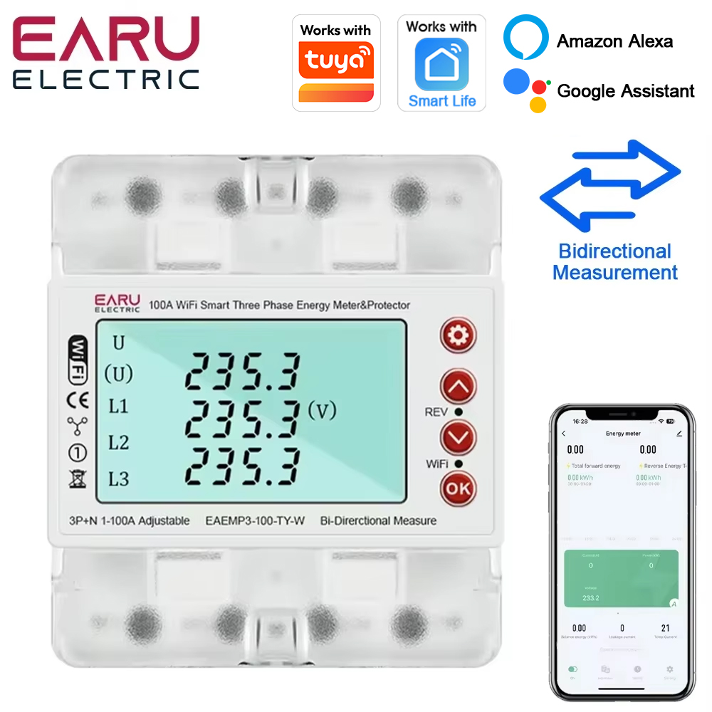 Energy Meter Bidirectional - Three Phase AC380V Tuya WiFi Smart