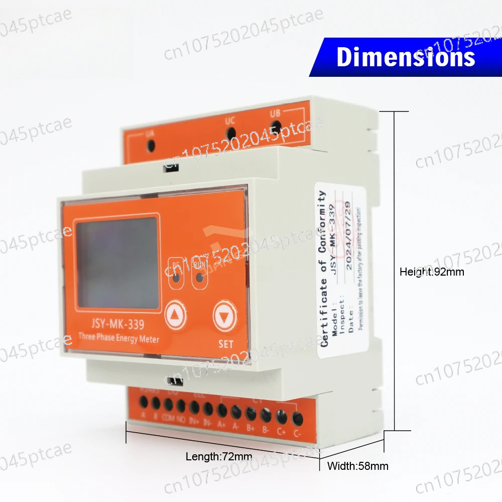 Energy Meter Bidirectional - KWh Meter Monitor Modbus-RTU Current and