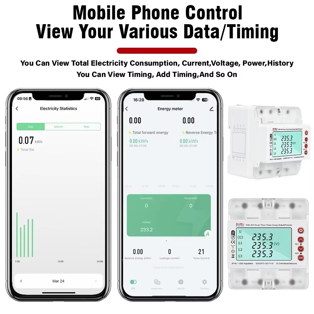 Three Phase AC380V Tuya WiFi S - огляд і ціна Energy Meter Bidirectional