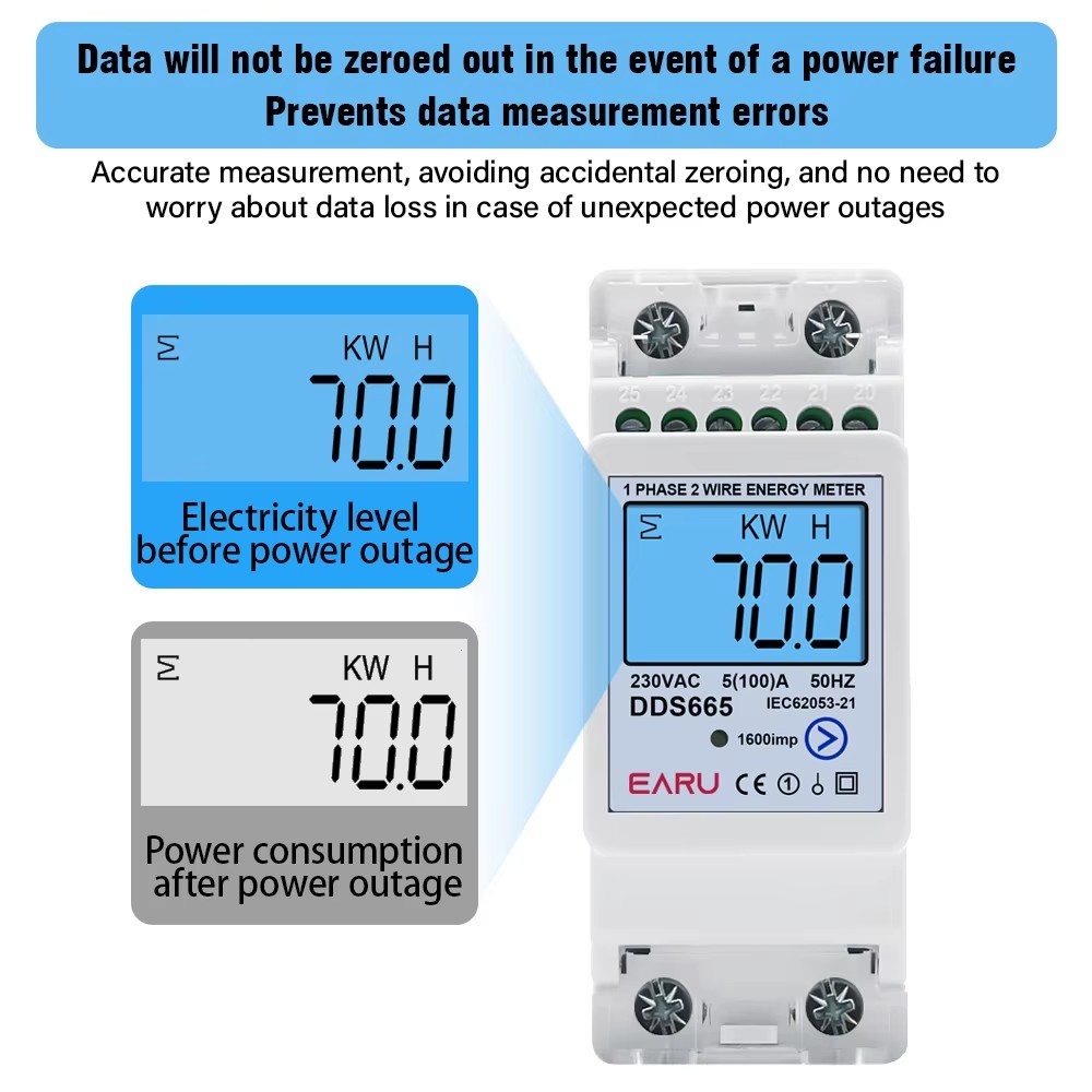 EARU AC230V 50Hz 60Hz 100A Bid - огляд і ціна Energy Meter Bidirectional