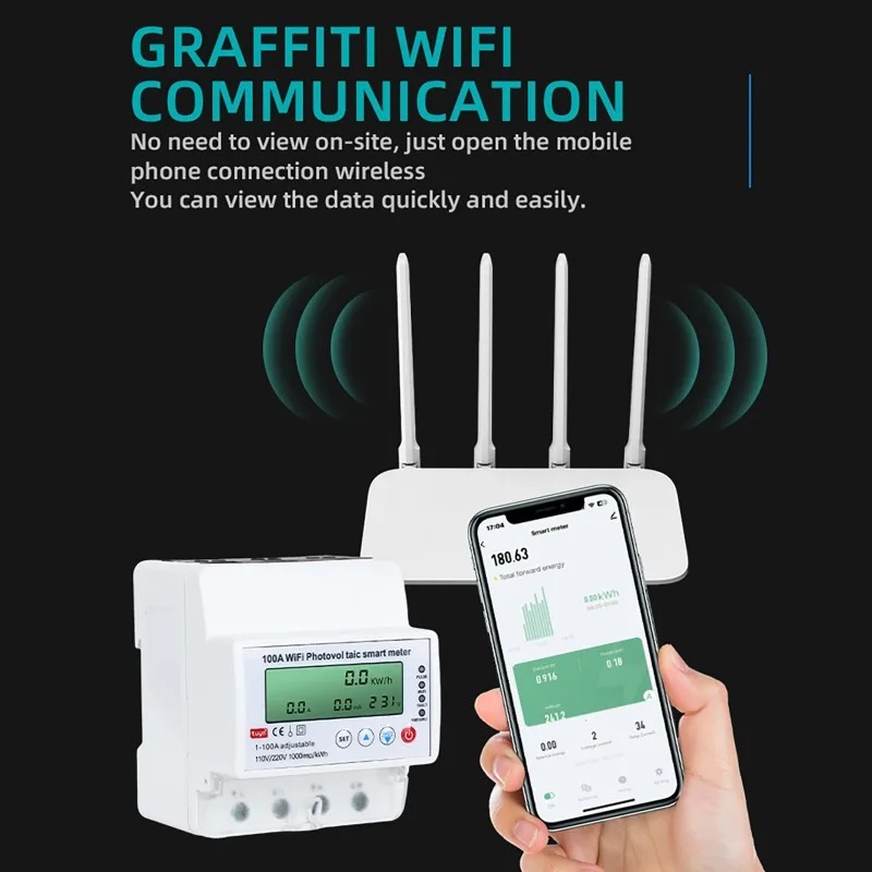 4P 1-100A WiFi Photovoltaic Sm - огляд і ціна Energy Meter Bidirectional