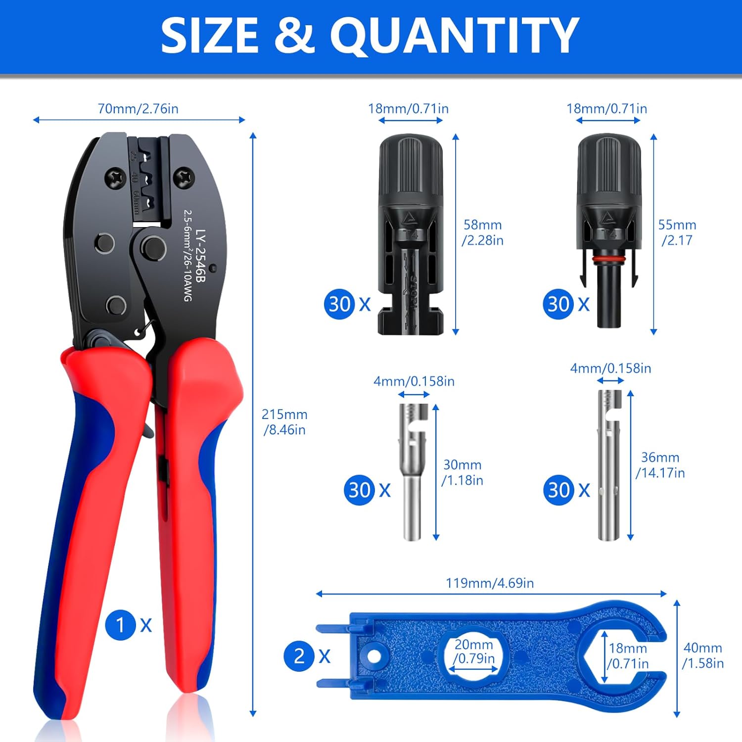 60PCS Solar Panel Connector Ki - огляд і ціна Renewable Energy Kit