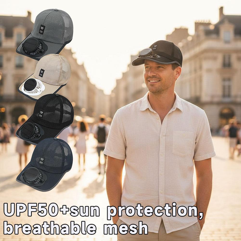 Solar Fan Hat USB Rechargeable - огляд і ціна Renewable Energy Fan