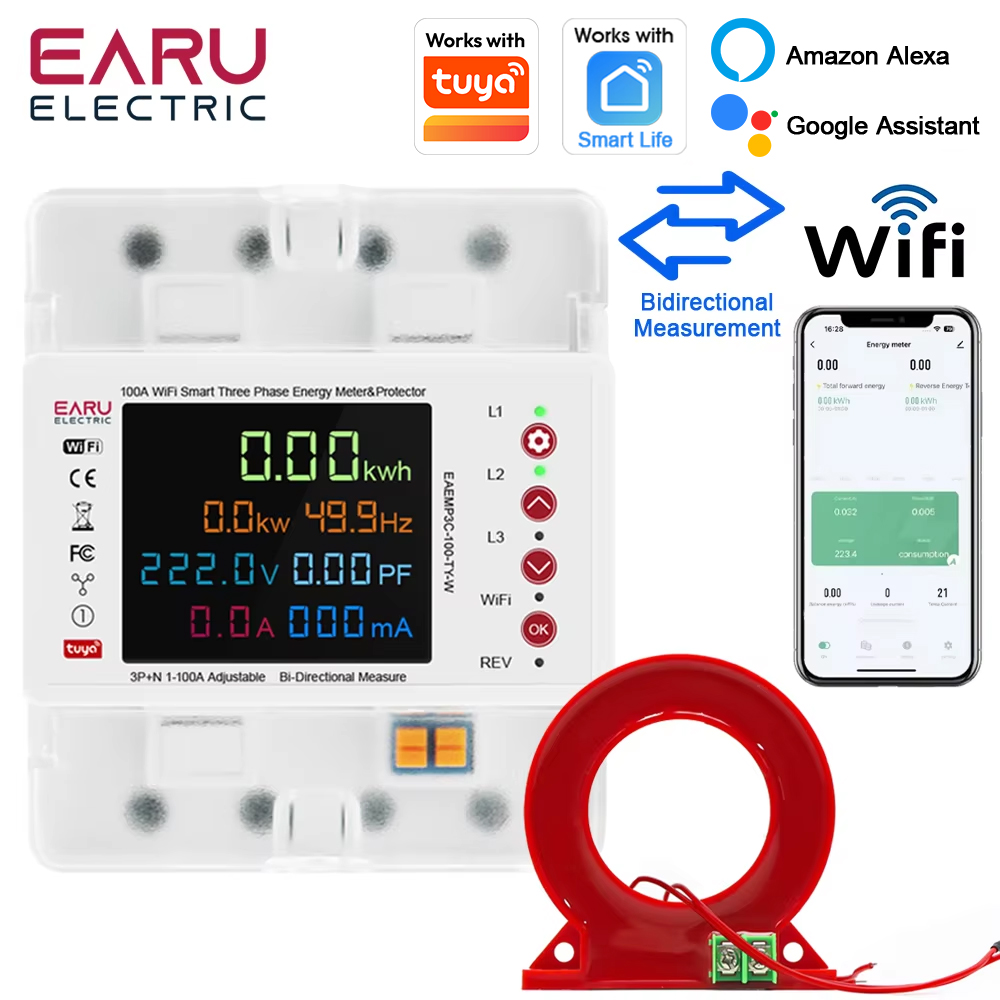 EARU Three Phase Tuya App WiFi - огляд і ціна Energy Meter Bidirectional