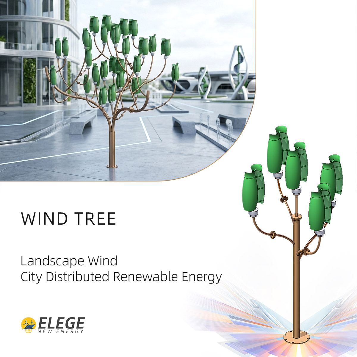Wind Turbine Tree Landscape Ci - огляд і ціна Renewable Energy Distribution