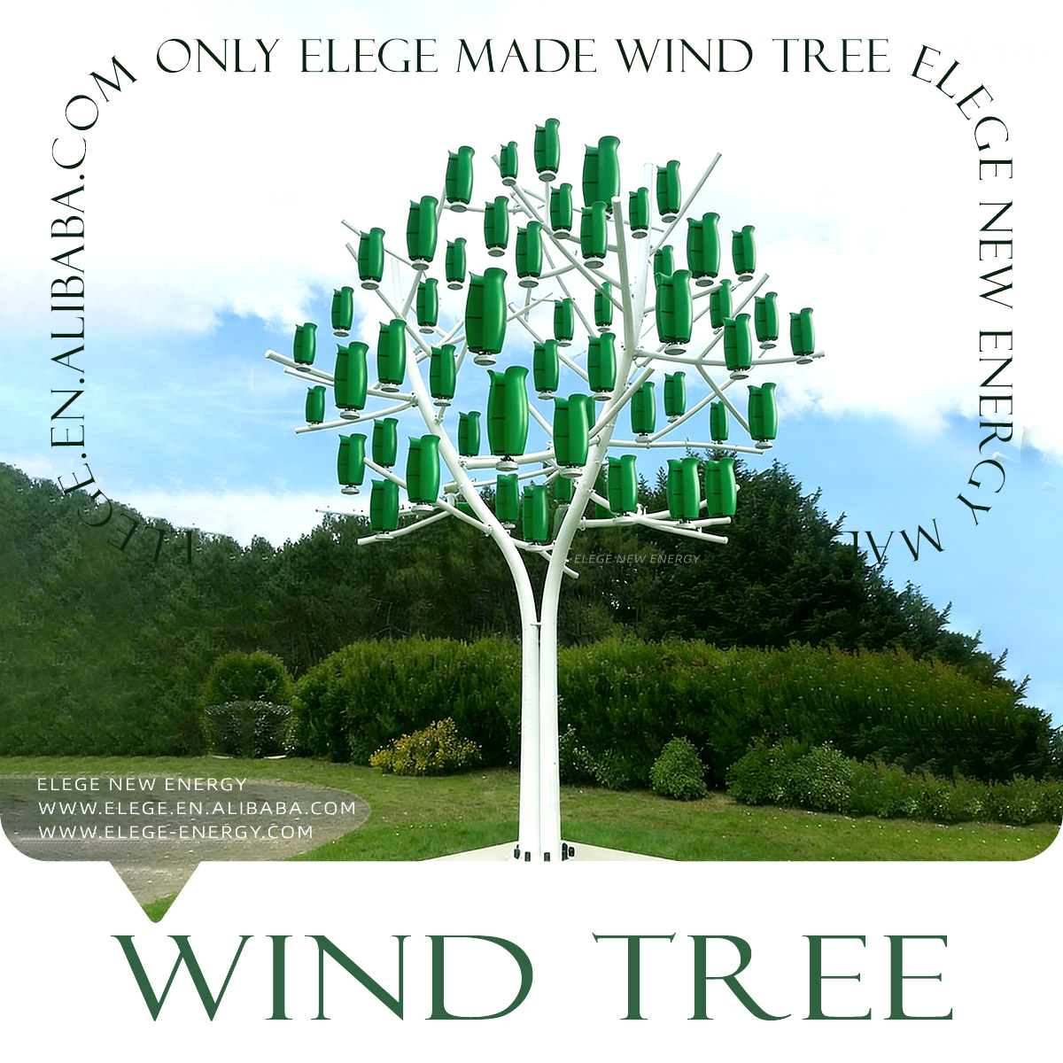 Wind Turbine Tree Landscape Ci - огляд і ціна Renewable Energy Distribution