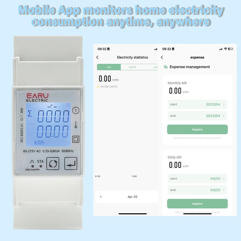 EARU AC 110V 220V 50/60Hz 80A  - огляд і ціна Energy Meter Bidirectional