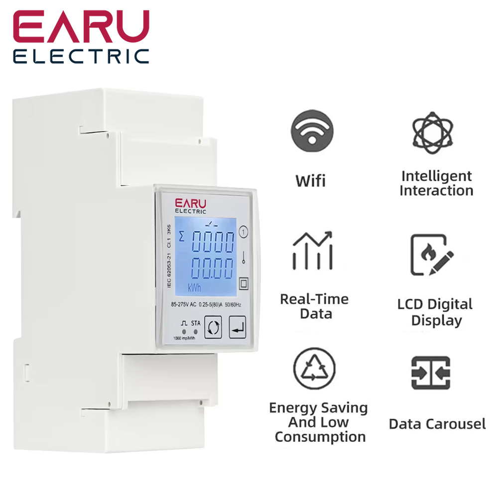 EARU AC 110V 220V 50/60Hz 80A  - огляд і ціна Energy Meter Bidirectional