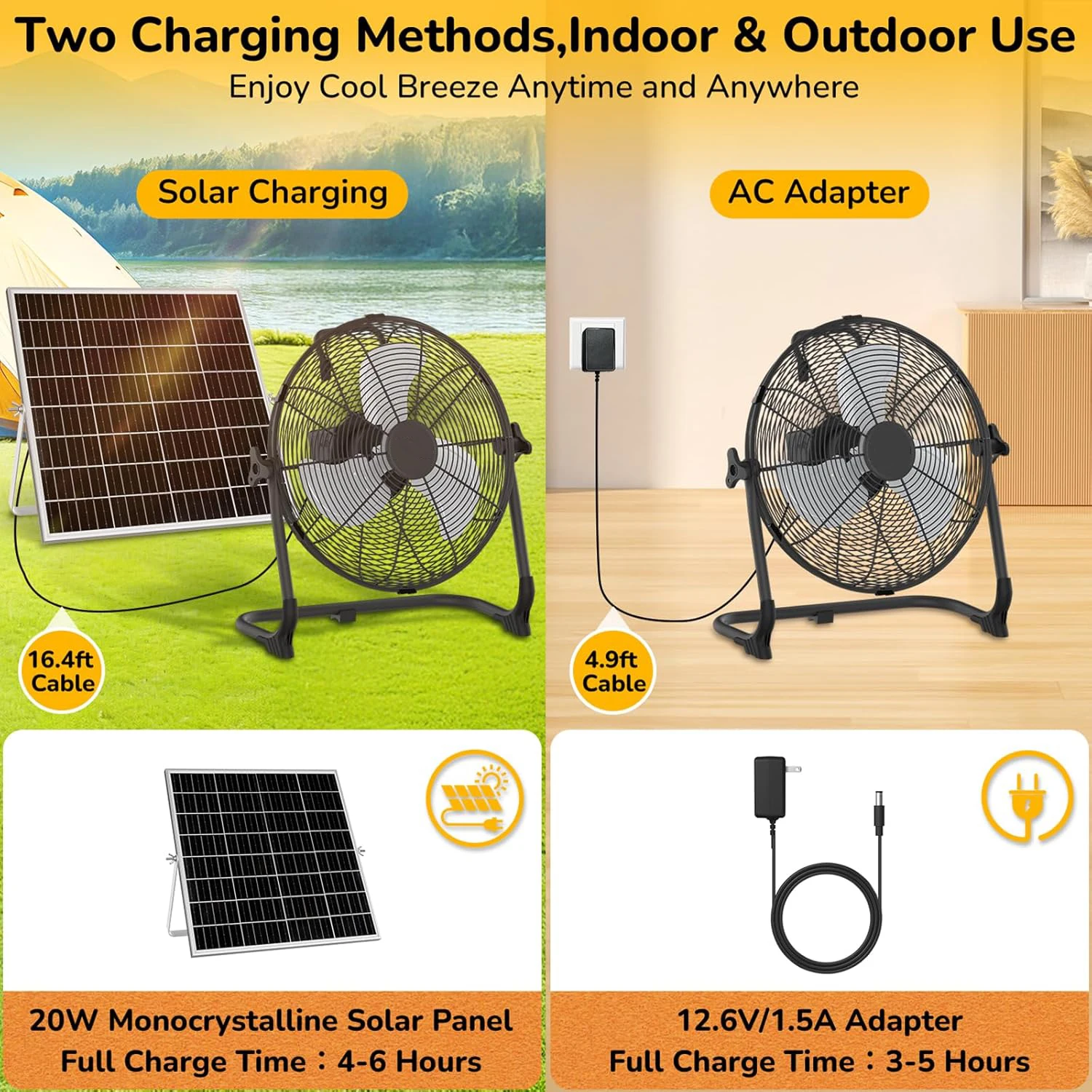 12inch Portable Solar Floor Fa - огляд і ціна Renewable Energy Fan