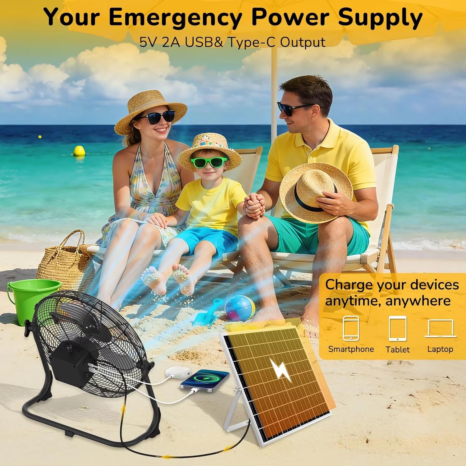 12inch Portable Solar Floor Fa - огляд і ціна Renewable Energy Fan